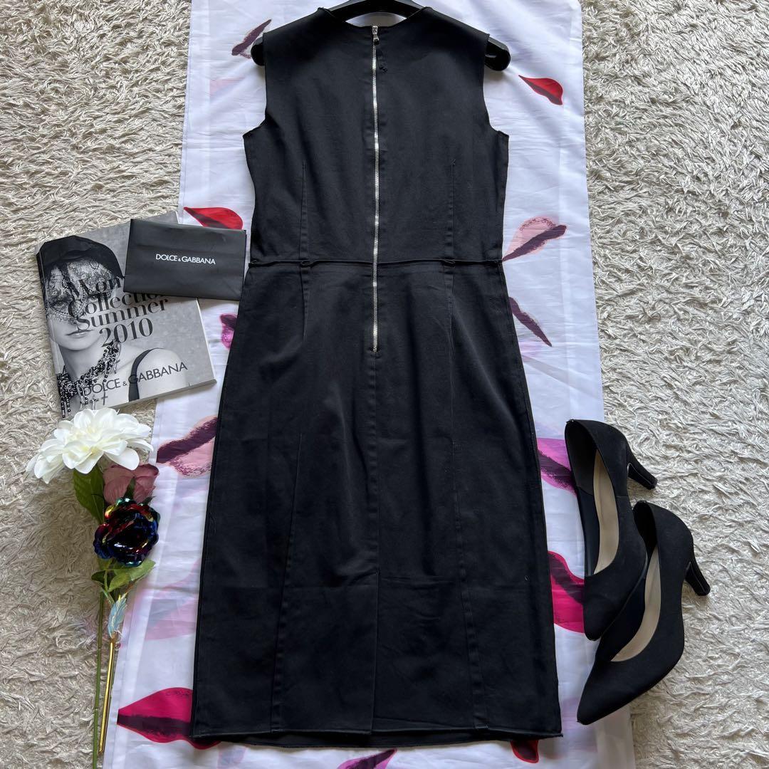 素敵でユニークな ミモレ丈 ドレス 黒 L ドルチェ&ガッバーナ 40