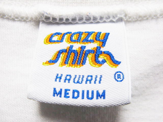 クレイジーシャツ USA製 ハワイ クリバンキャット Tシャツ 半袖 メンズ Mサイズ 白 古着 90s ビンテージ _画像5