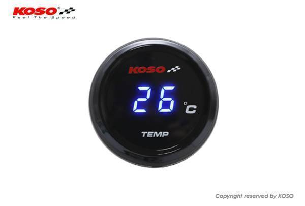 KOSO PCX-125/NSR-50/NS-1汎用　デジタル油温計 丸型 青色_画像1