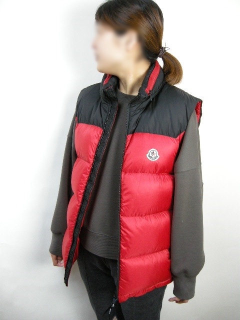 サイズ3■新品 本物保証■モンクレール/OPHRYS GILET/フード付きダウンベスト/ジレ/DOWN VEST/メンズ/MONCLER/455/赤/レッド系xブラック_画像5