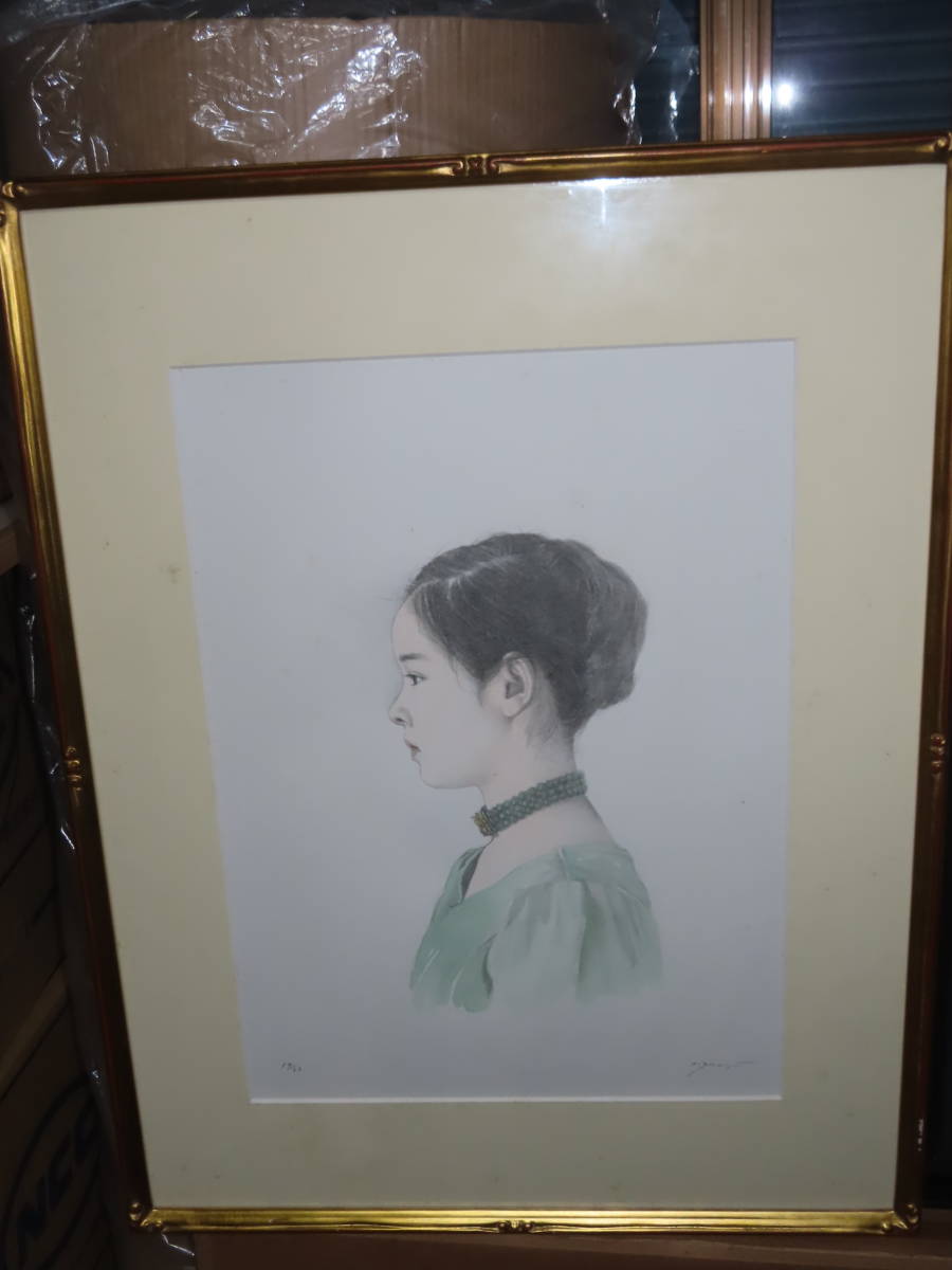 2022年最新版☆高級感溢れる 藤井勉「少女」リトグラフ 版画 - 版画