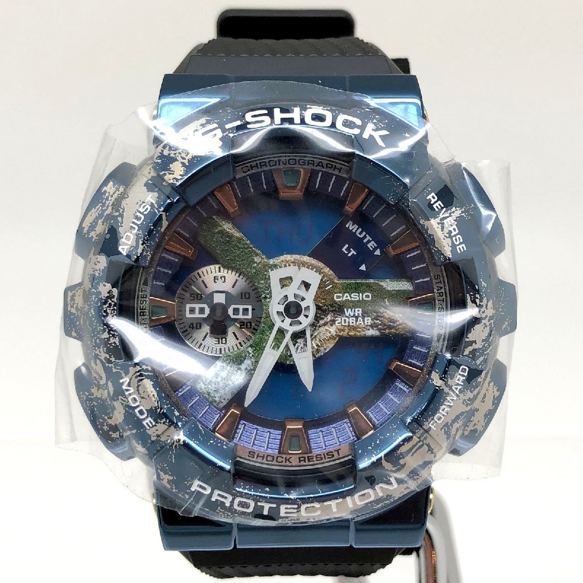 極美品 G-SHOCK ジーショック CASIO カシオ 腕時計 GM-110EARTH-1AJR 地球モチーフ アナデジ デジアナ クォーツ 【IT9IWBCLIW98】