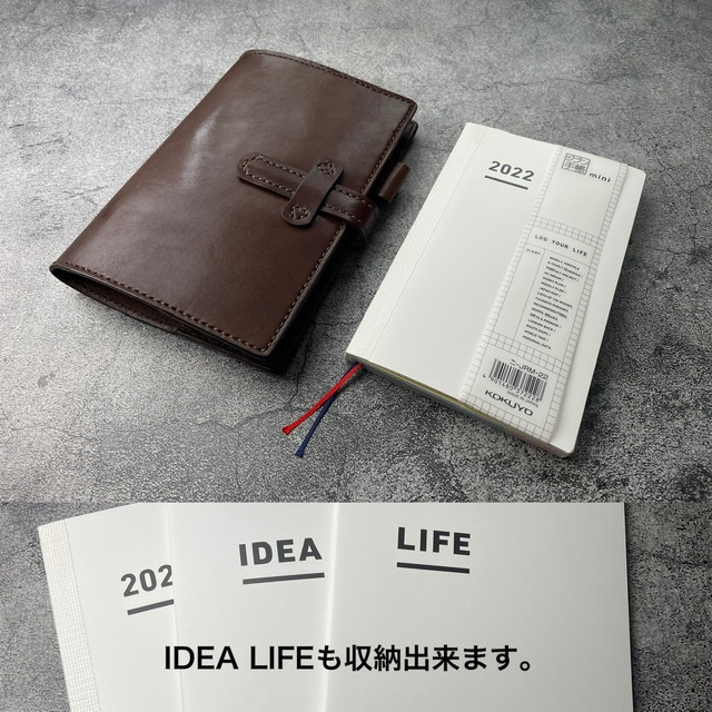 新発売の 【手縫】ジブン手帳A5スリム用チョコ色本革手帳カバー※ IDEA