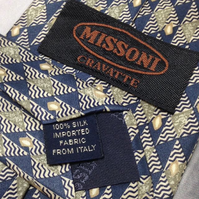 ミッソーニ MISSONI 微光沢 ネクタイ 日本製 シルク100% パターン柄 ミックス S-007834 ゆうパケット_画像7