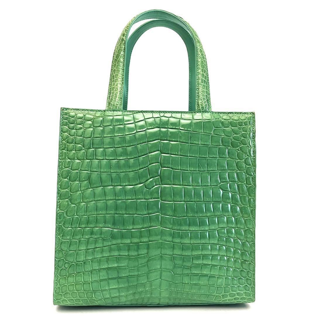 1円スタート 【最高級革 クロコダイル】超美品！ シャイニング加工 crocodile leather_画像1