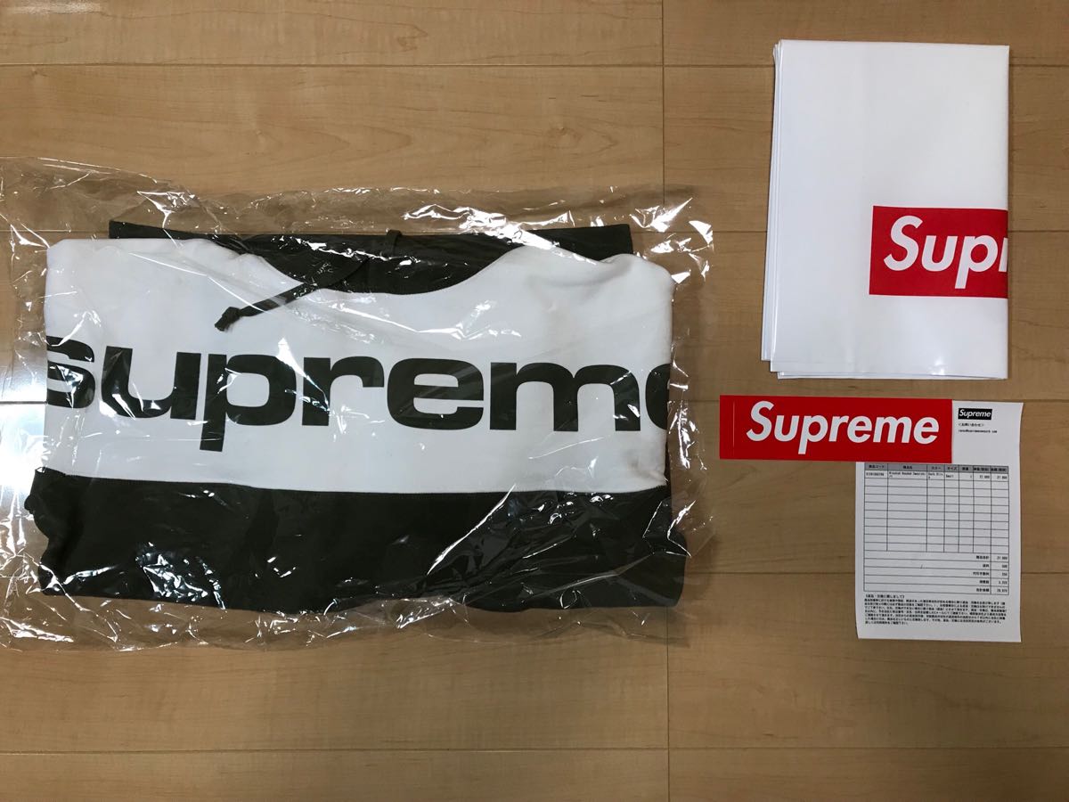 Supreme 17FW Week1 Blocked Hooded Sweatshirt Dark Olive Small オンライン購入 国内正規 納品書付 シュプリーム パーカー 緑 Sサイズ