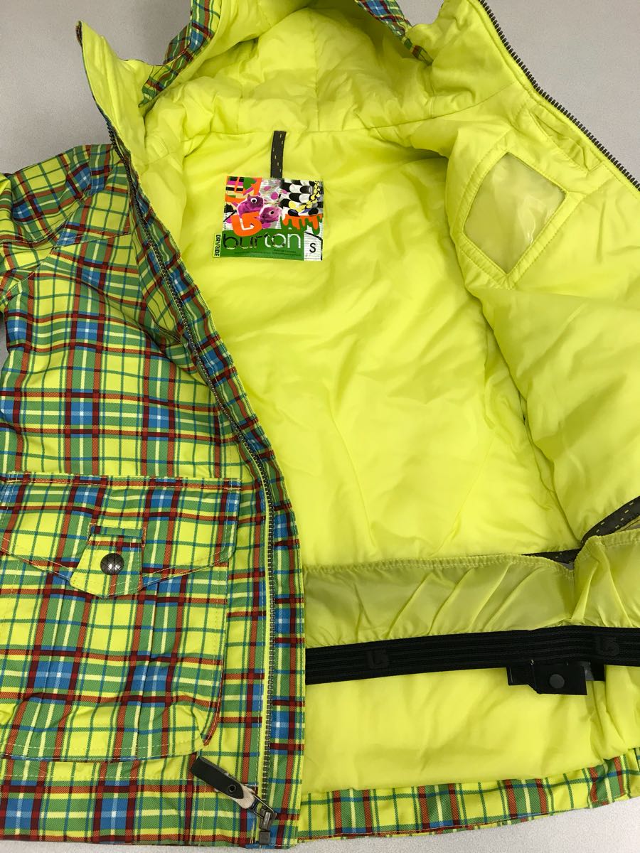 ★ＢＵＲＴＯＮ★新品★DRY RIDE 2L★Ｓ★バートン★DWRフィニッシュコーティングの耐磨耗素材★3M THINSULATE★防水・透湿★黄チェック3-2_画像2