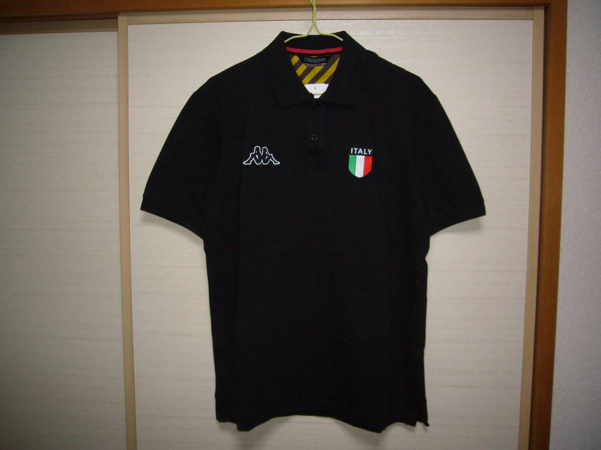 カッパ イタリア半袖ポロシャツ黒 Lサイズ_画像1