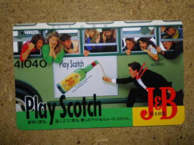 bus*110-89877 sake J&B bus telephone card 