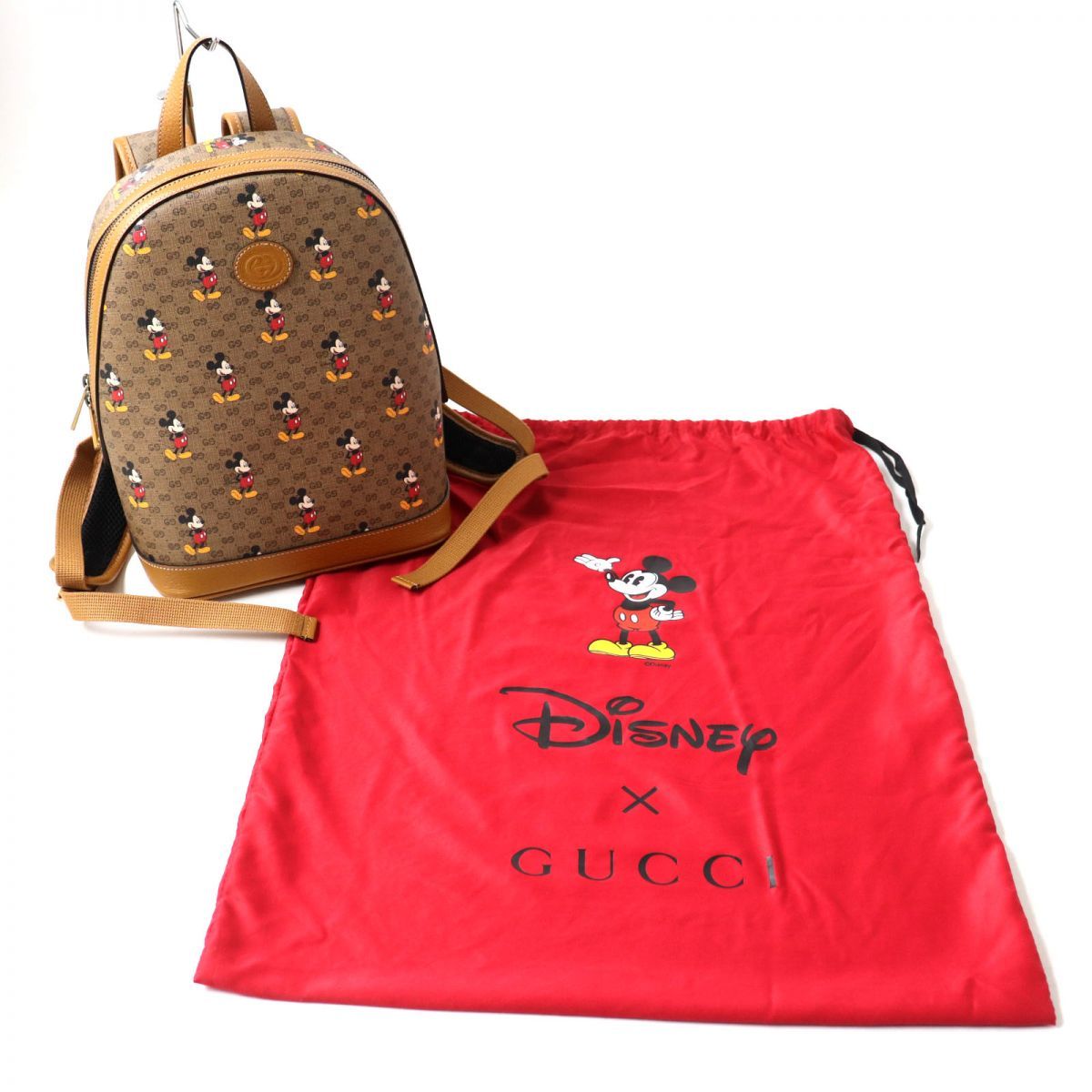 未使用◎伊製 GUCCI Disney グッチ ディズニー 552884 スモール リュックサック／バックパック ミッキーマウス GGスプリームキャンバス  袋