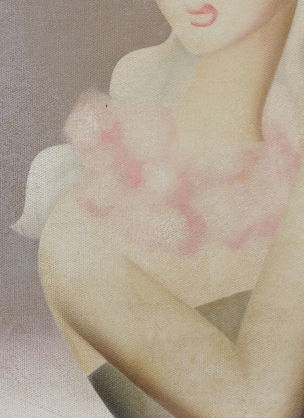 東郷青児 油彩 肉筆『花を飾る』表と裏サイン 画廊シール P8号 額装 b199 Yahoo!オークション - 東郷青児 油彩 肉筆『花を飾る』表サイン