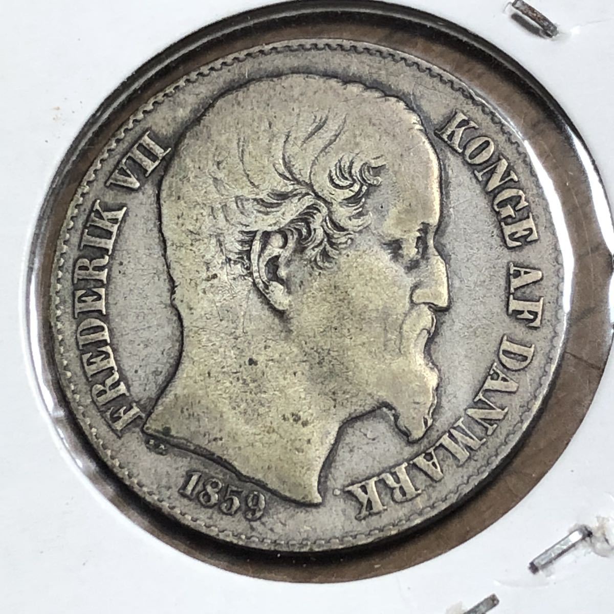 デンマーク領西インド 20セント銀貨 1859 フレデリクⅦ 帆船コインの画像1