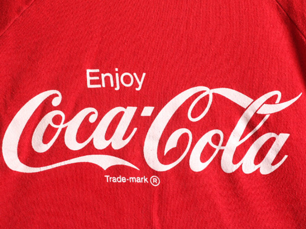 80s ビンテージ USA製 ■ コカコーラ プリント スウェット トレーナー メンズ レディース L / 古着 80年代 Coca Cola 企業物 当時物 レッド_画像3