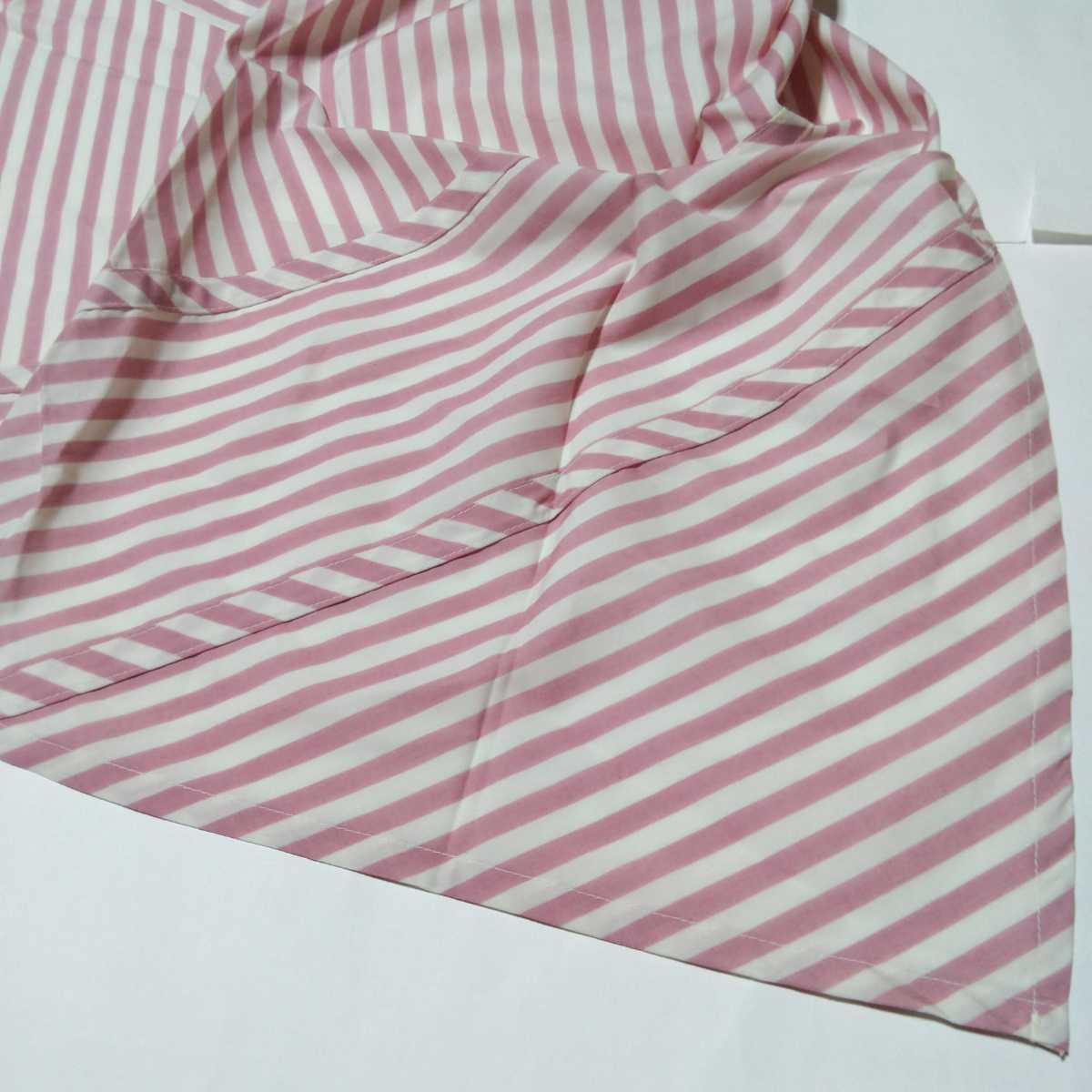 ピンク&ホワイトのストライプが素敵なミドル/サロンエプロン　新品　ミドルエプロン　カフェ　前掛け 腰エプロン　　綿 ファッション小物　_画像6