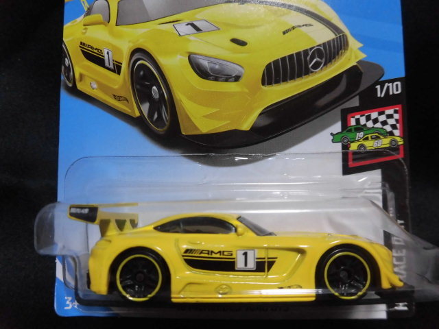 2台 メルセデスAMG GT3 Mercedes-Benz ベンツ GT-300 レース サーキット ホットウィール トミカサイズミニカーの画像3