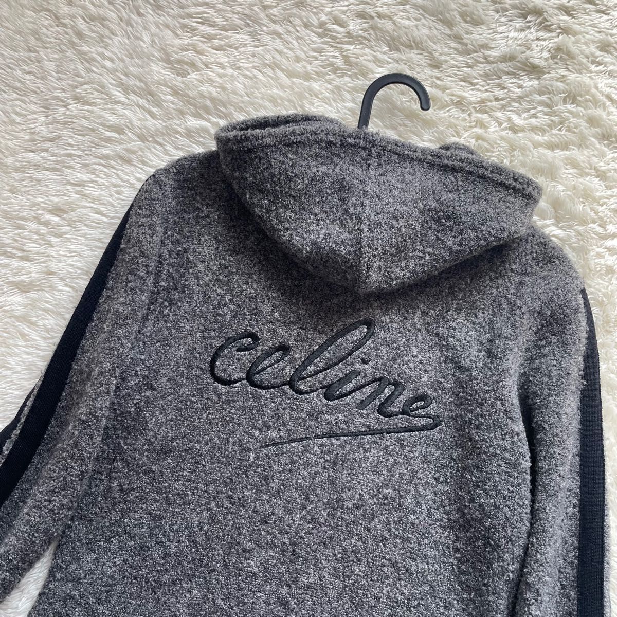 CELINE】背面ビックロゴ刺繍♪ジップアップパーカー ヴィンテージ 正規品-
