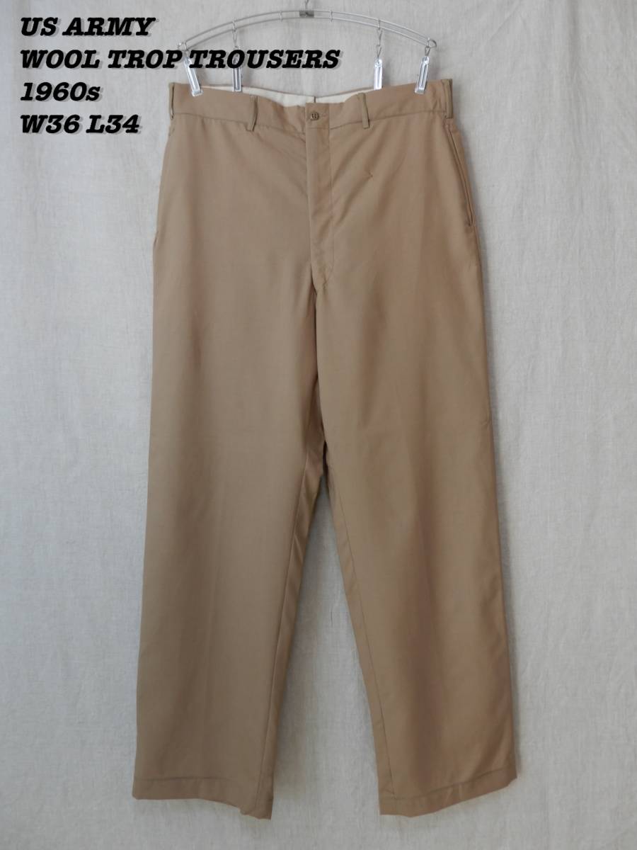 US ARMY WOOL TROPICAL TROUSERS 1960s W36 L34 Vintage US ARMY WOOL TROPICAL TROUSERS 1960s W36 L34 Vintage