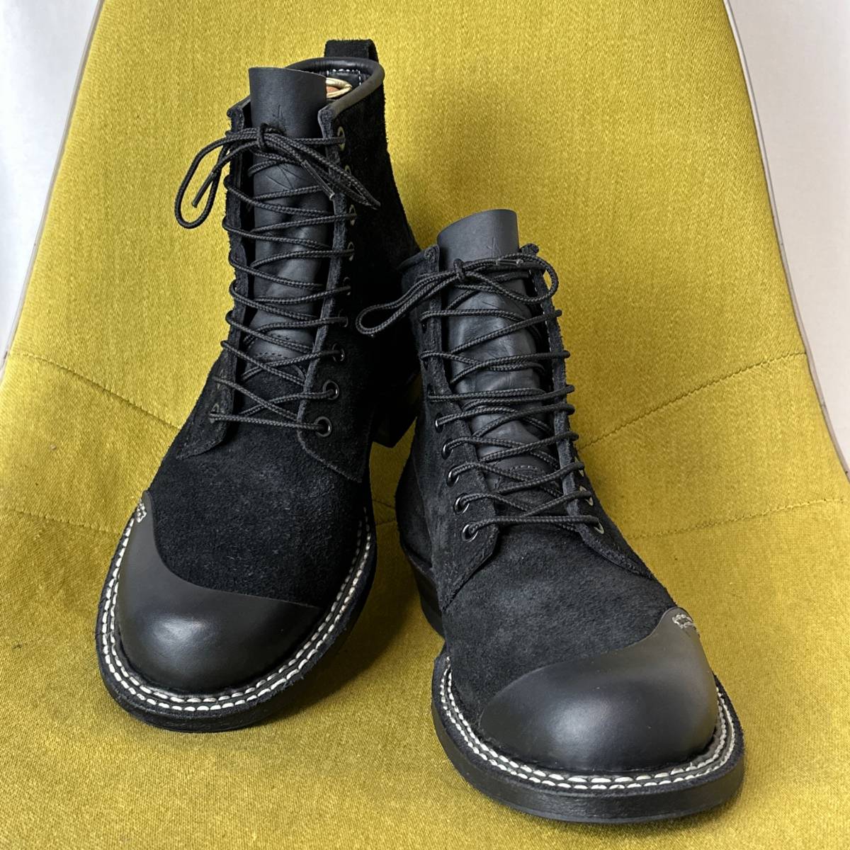 正規 品 購入 未使用 YOHJI YAMAMOTO × WHITES BOOTS ホワイツブーツ 別注ファーマーランチャー 7.5E 26.0 わ 