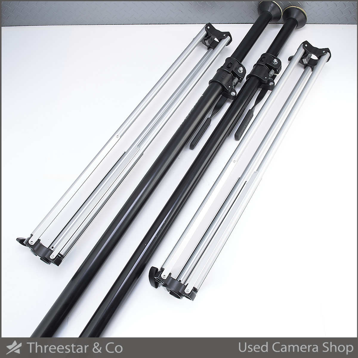 Manfrotto オートポール 210cm-370cm 032B 2本/034 BASE 2本 セット 美