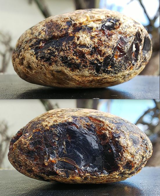 白亜紀 久慈琥珀 100ｇ 巨大原石 シーアンバー 国産琥珀 化石(原石 