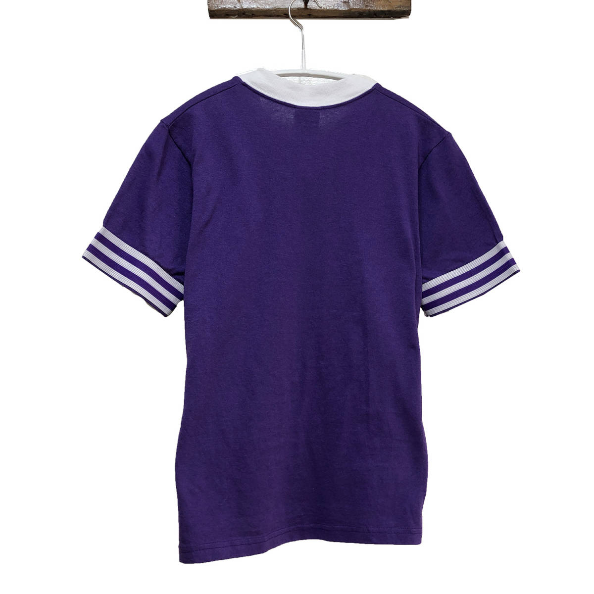 USA 古着 SOFFE 半袖 Tシャツ フットボールTシャツ ロゴ プリント パープル 紫色 メンズS 古着卸 BA0625_画像2