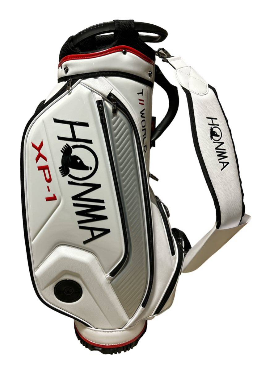 ほぼ新品、美品HONMA ホワイト キャディバッグ&中古クラブセット14本付き 新品未使用 ホンマHONMA ツアーワールドXP-1 キャディバッグ