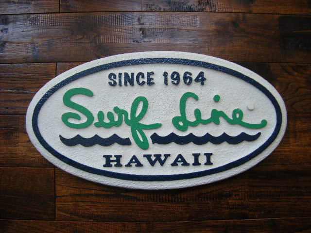 希少!! ★ Surf Line/サーフライン ★ 激レア ヴィンテージ看板 ★ ハワイ オアフ島 購入!! ★ Hawaii Oahu Waikiki AlohaShirts アロハ_画像5