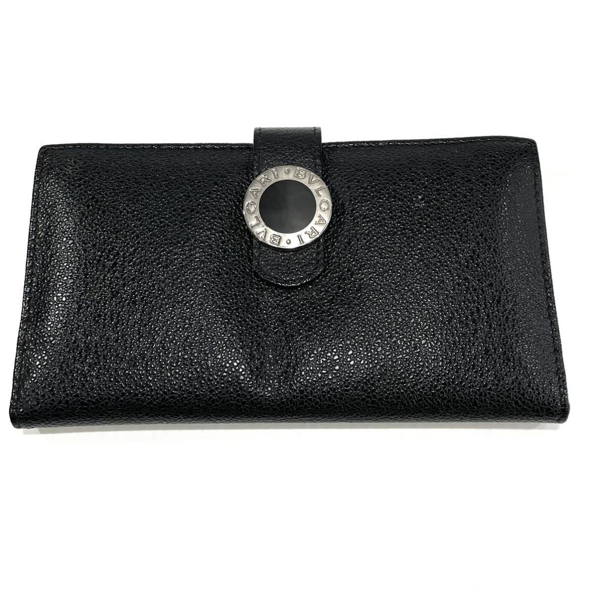 良品 BVLGARI ブルガリ 22161 ブルガリブルガリ 二つ折り長財布 レザー