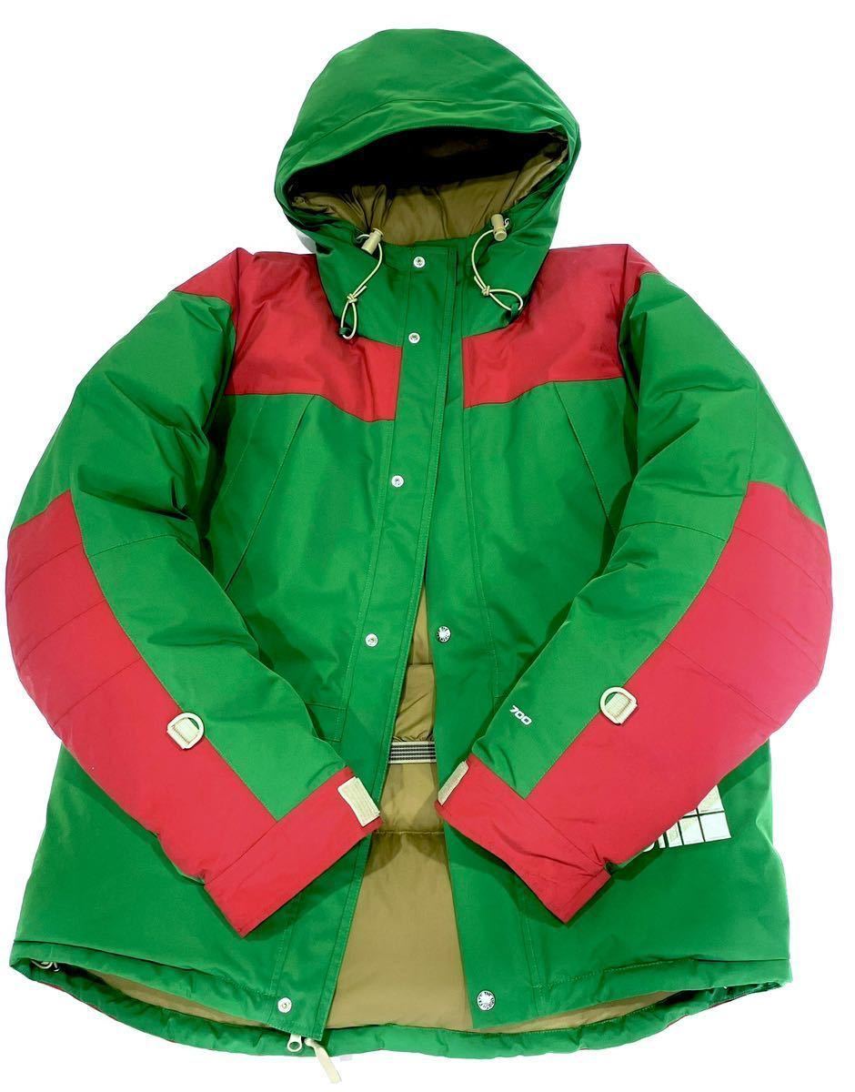 国内正規美品 GUCCI×THE NORTH FACE グッチ ノースフェイス コラボ ダウンジャケット 663758 グリーン レッド サイズM  ハンガーカバー