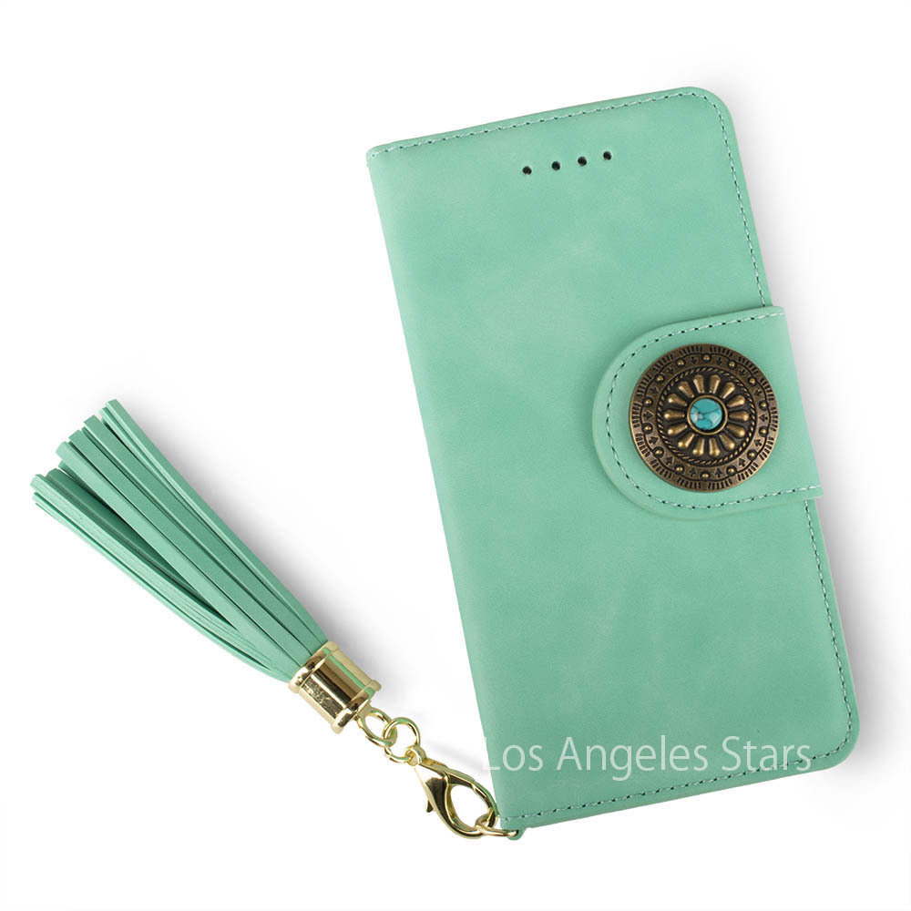 iPhoneX ケース アイフォーンX アイホーンX カバー 手帳型 ストラップ マグネット ミラー 緑 グリーン ワイヤレス充電対応_画像1