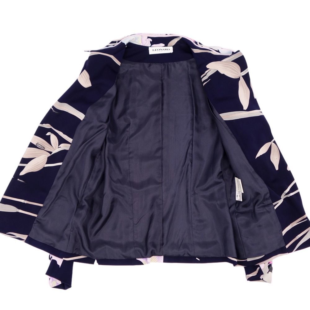 西日本産 美品 レオナール LEONARD PARIS ジャケット テーラード 総柄