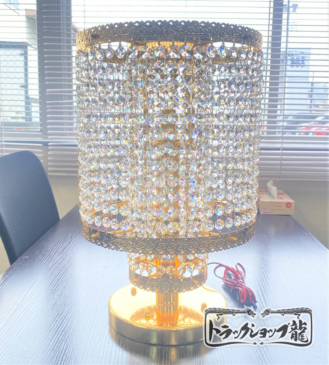  high quality jpy pillar type stand chandelier large full Gold plating ok tagon16 surface beads salon bus / deco truck / retro / man. castle / gold . mountain C1675S