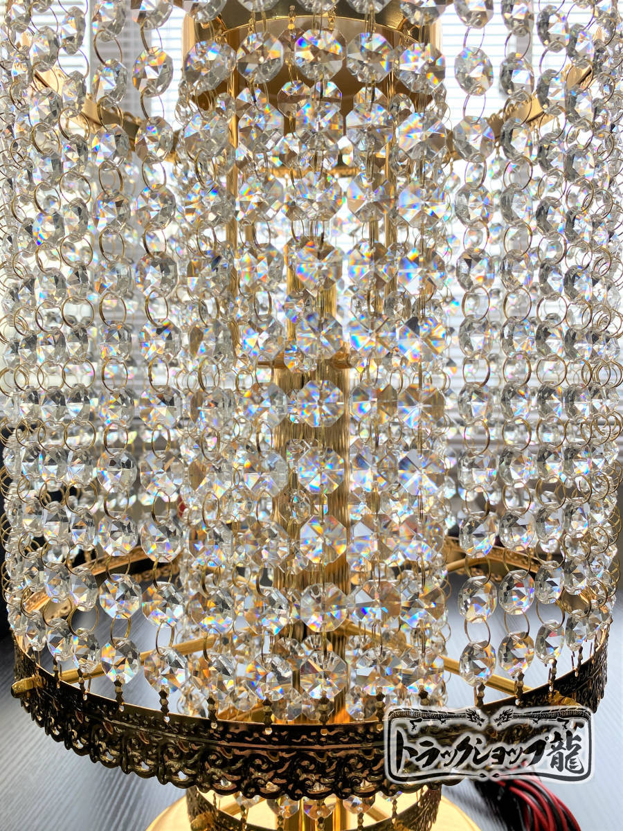  high quality jpy pillar type stand chandelier large full Gold plating ok tagon16 surface beads salon bus / deco truck / retro / man. castle / gold . mountain C1675S