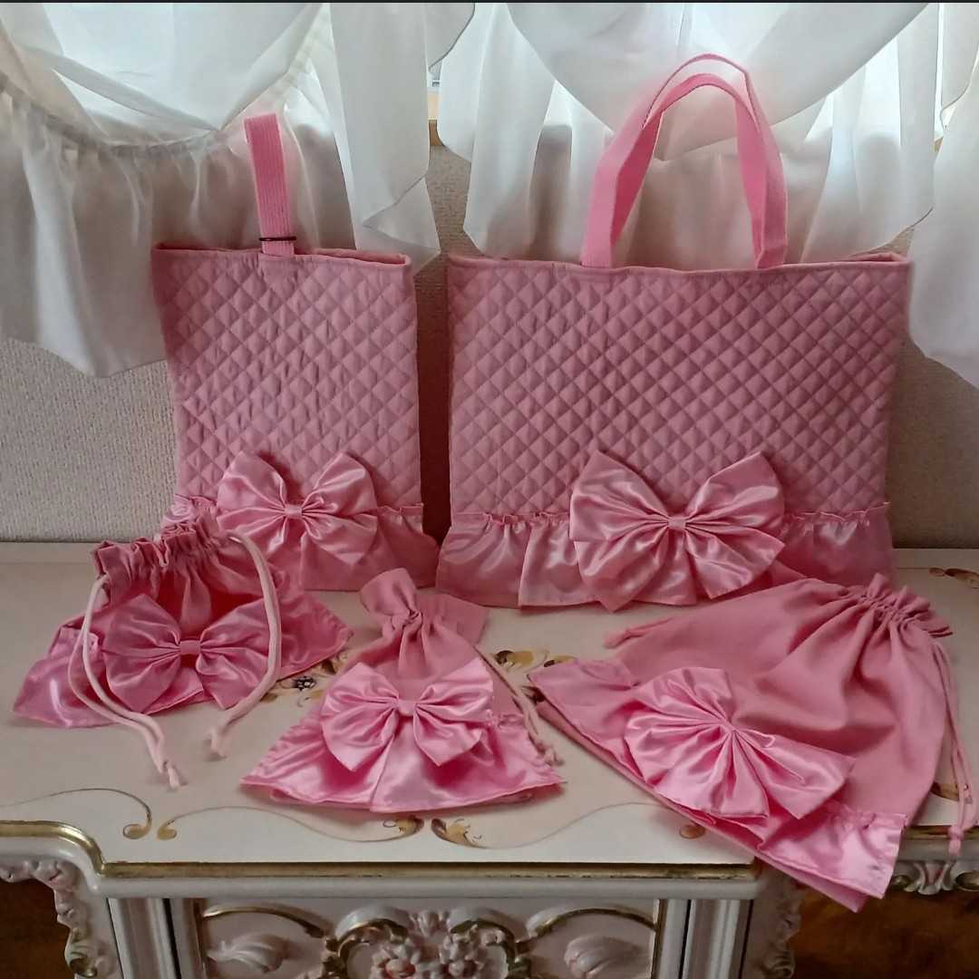 ヤフオク! - 【姫系】入園入学 通園バッグ5点セット ピンク×...