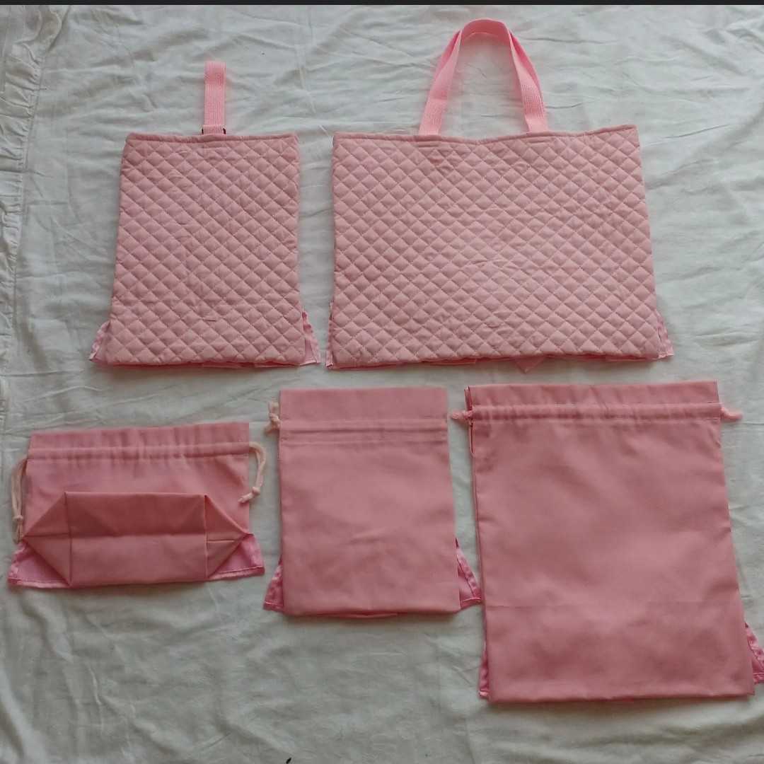 ヤフオク! - 【姫系】入園入学 通園バッグ5点セット ピンク×...