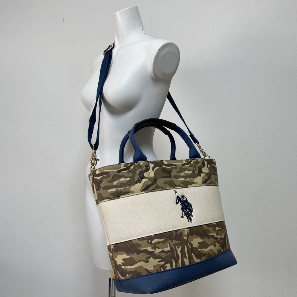ブラウン×ピンク U.S. POLO ASSN 迷彩柄 バッグ ショルダーバッグ