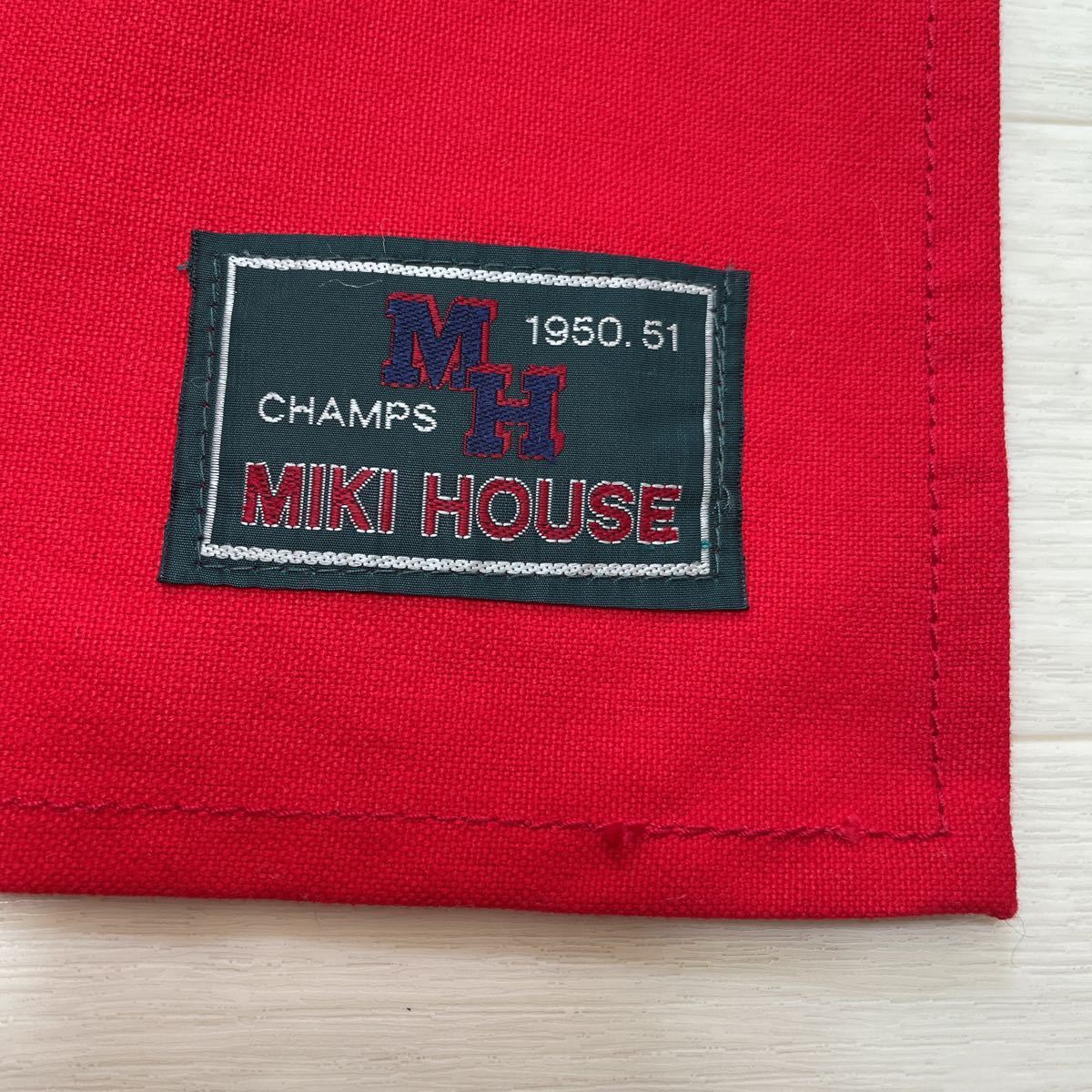  Miki House MIKI HOUSE для взрослых фартук Logo редкий редкий товар CHAMPS MH 1950.51 сделано в Японии красный цвет не использовался 