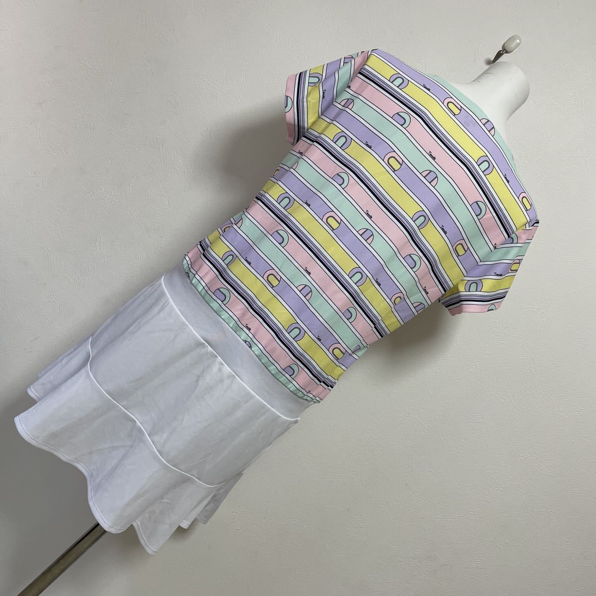  new goods FILA filler lady's tennis wear One-piece UV cut . water speed .f trumpet - style white size XL unused tag attaching 