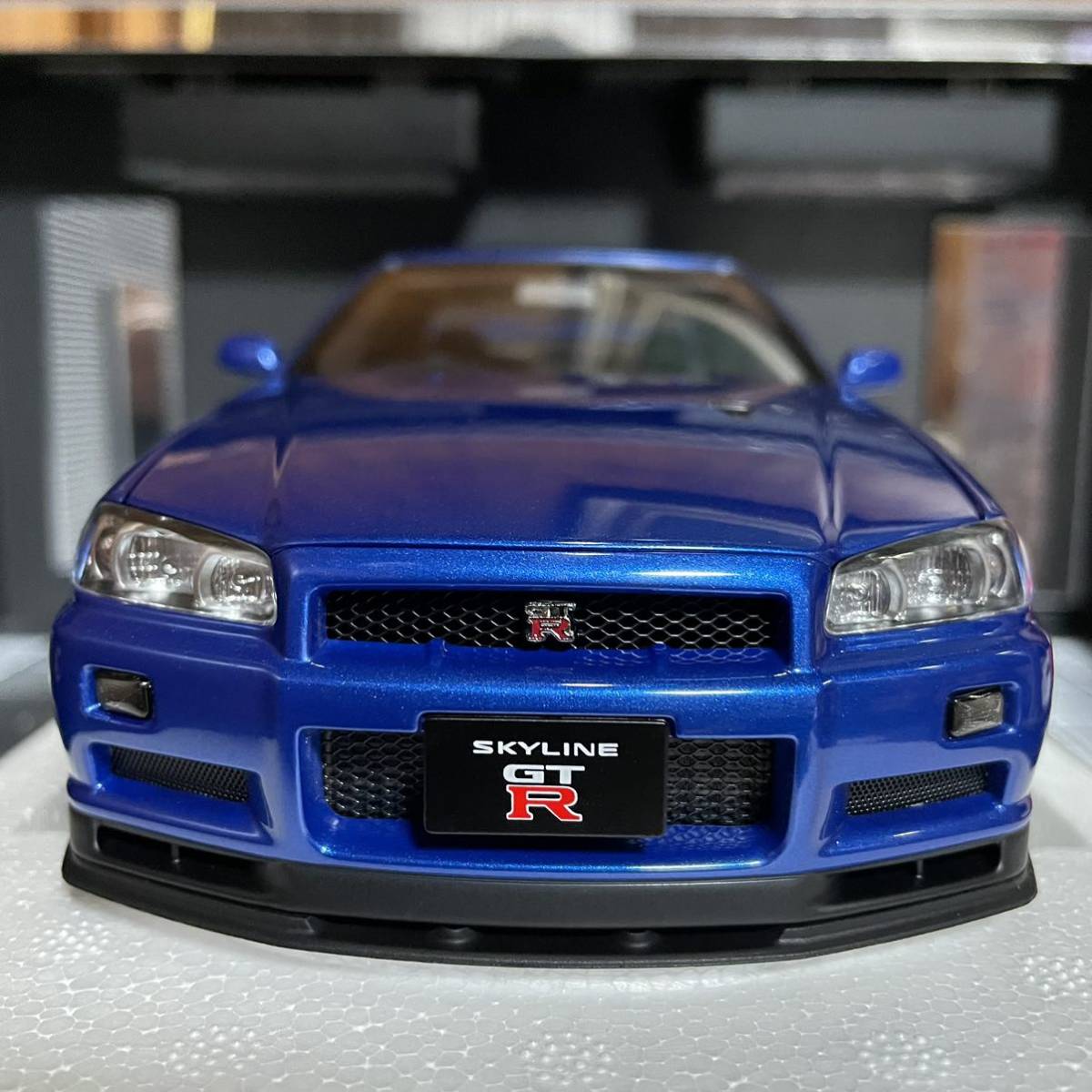  не выставленный товар Auto Art 1/18 Ниссан Skyline GT-R R34 V спецификация II Bay боковой голубой 