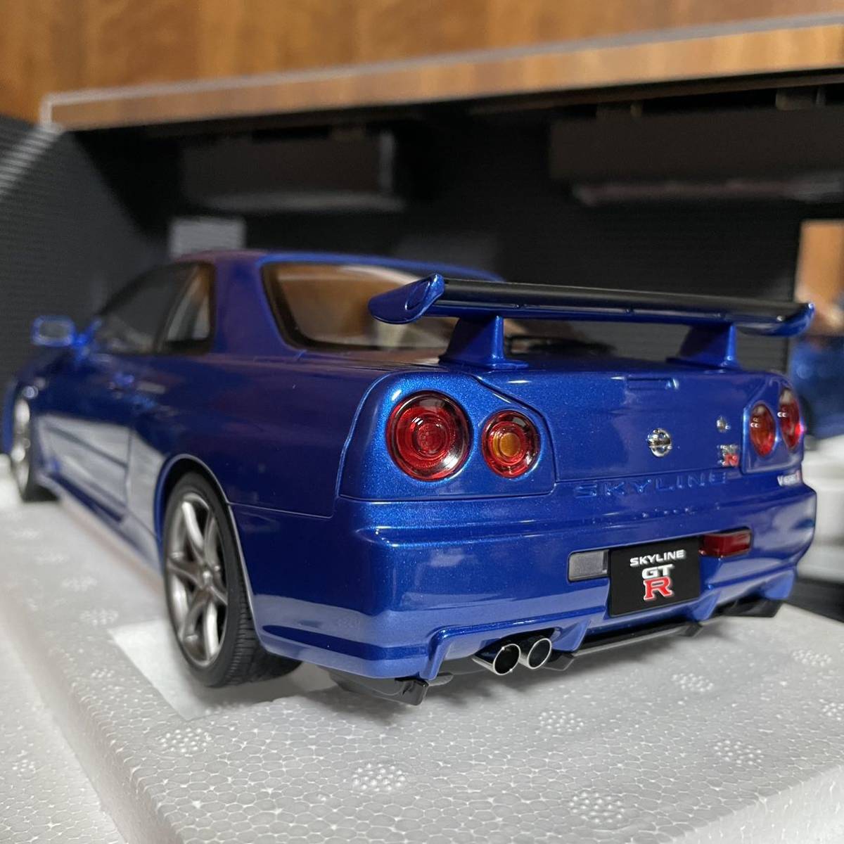  не выставленный товар Auto Art 1/18 Ниссан Skyline GT-R R34 V спецификация II Bay боковой голубой 