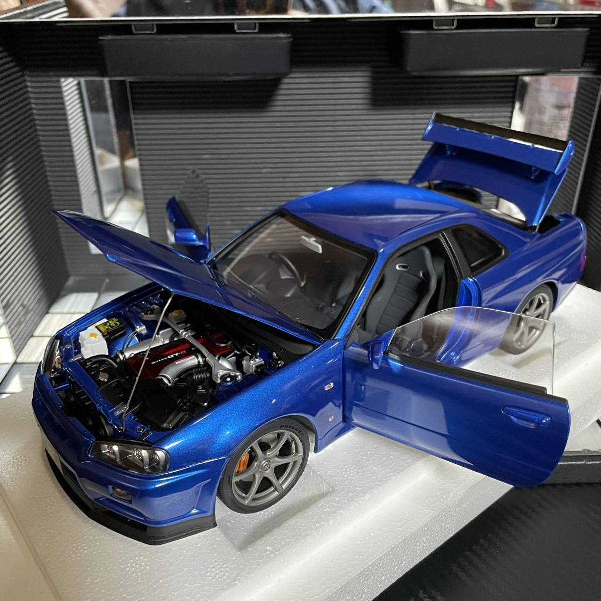  не выставленный товар Auto Art 1/18 Ниссан Skyline GT-R R34 V спецификация II Bay боковой голубой 