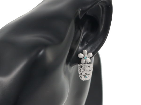 水野薫子 ピアス パライバトルマリン 0.10ct ダイヤ ダイヤモンド 0.14
