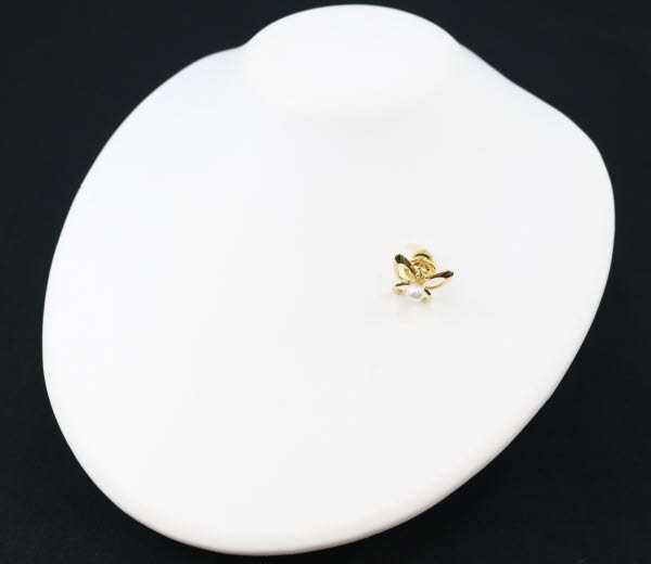 【のジュエリ】 ミキモト ブローチ アコヤ真珠 パール 5.5mm バタフライ アニマル K18YG BLJ ーです