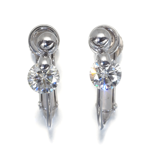 ダイヤイヤリング ダイヤモンド 0.30ct/0.30ct 一粒 ヌーディ 揺れる