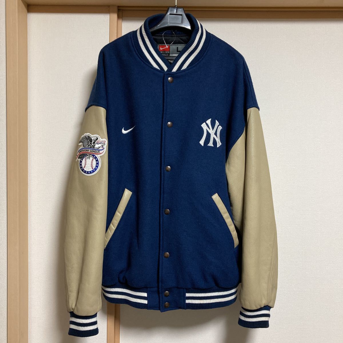 しては 【美品】NIKE Yankees ナイキ ヤンキース スタジャン 袖革