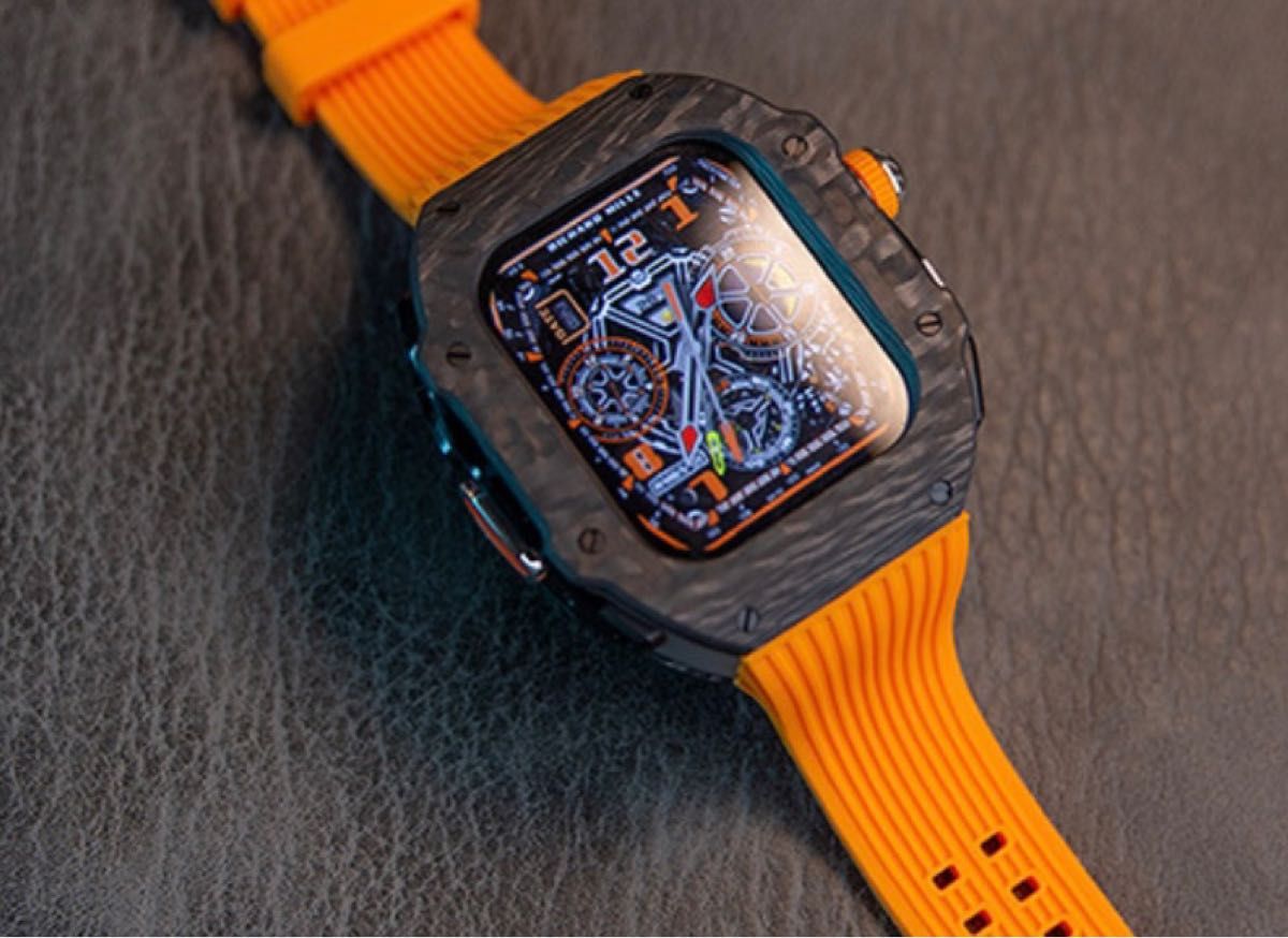 Apple Watch Series 8 7 6 5 4 SE (44mm 45mm)用バンド カーボン