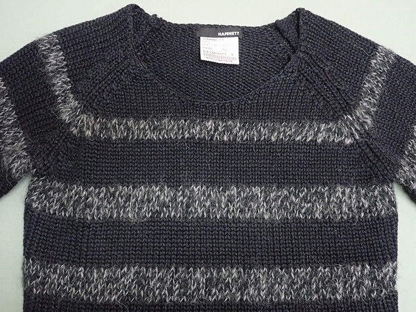 HAMNETT border pattern sweater *S* Hamnett / knitted /23*2*1-22