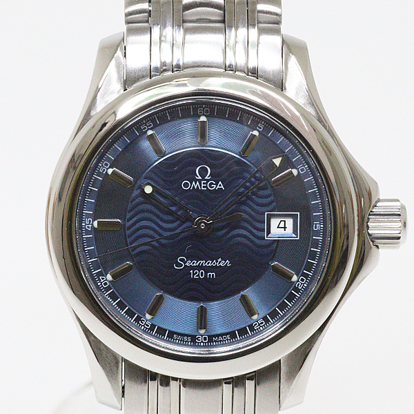 OMEGA オメガ レディース腕時計 シーマスター120 2571.81 ネイビー文字