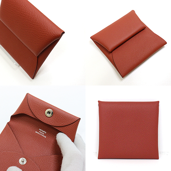 エルメス HERMES バスティア コインケース エプソン ブラウン系 D刻印