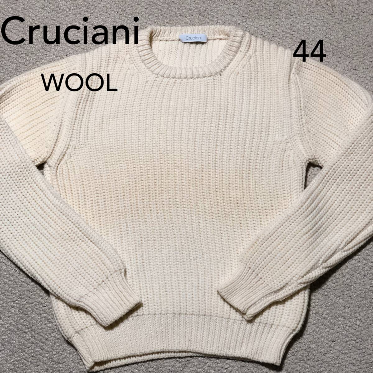 大特価!!】 クルーネックニット Cruciani 44/クルチアーニ ※一部変色